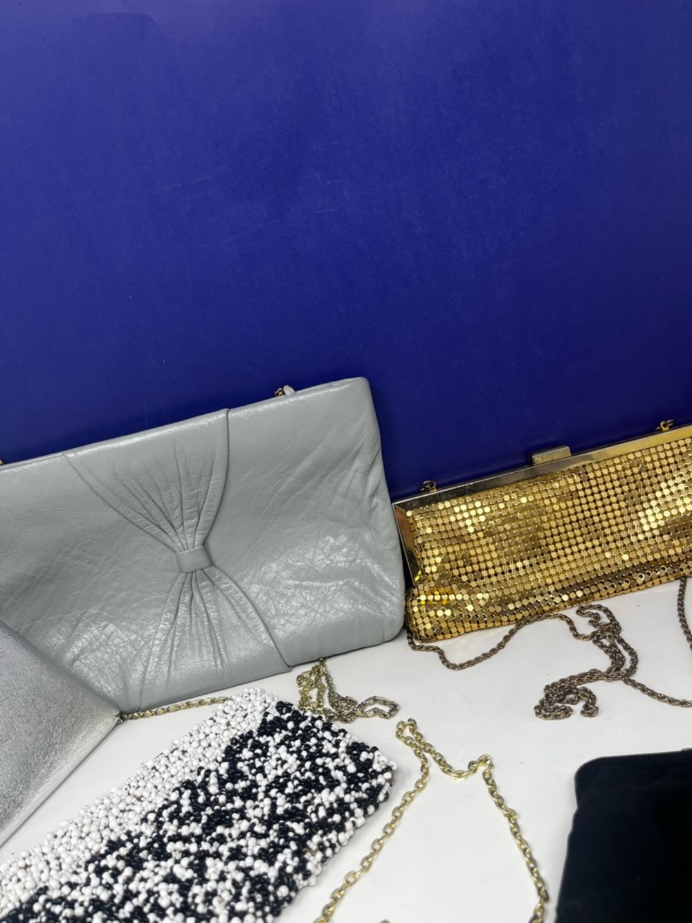 Bundle of 8 Silver Sequin Evening Clutch Vintage Bags - Picture 8 of 16